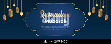 Ramadan Kareem Web Hintergrund Super Sale Banner mit Podium für die Präsentation des Produkts. Ramadan Mega Big Sale Promotion Islamisches Aktionsbanner Stock Vektor