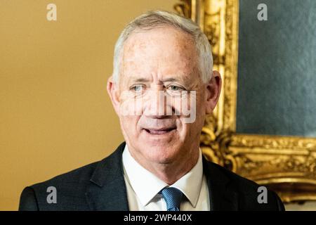 Washington, Usa. März 2024. Benny Gantz (Benjamin Gantz), israelischer Politiker, im US-Kapitol. (Foto: Michael Brochstein/SIPA USA) Credit: SIPA USA/Alamy Live News Stockfoto