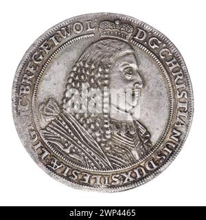 thaler; Christian (ksi Brzesko-Legnicka-Wośowski; 1618-1672), Weiss, Elias (FL. 1657-1673); 1661 (1661-00-00-1661-00-00);Christian (Fürst von Brest-Legnicki-Wołowski-1618-1672), Christian (Fürst von Brest-Legnicki-Wołowski-1618-1672)-Ikonographie, Piastów (Familie), R5 (Rarität), Herzogtum Legnica-Brzeskie (Wappen), Buchstaben, Buchstaben, Buchstaben, Buchstaben, Buchstaben, Buchstaben, Buchstaben, Buchstaben, Buchstaben, Buchstaben, Briefe die Buchstaben E - in, Bust, Männerverbote, MÄNNERBÜSTE in Armo, RUNDBÜCHER, BÜCHER ÜBER DIE LANDRECHTE, Booms DES Herrn in Rüstung, Porträts, Männerporträts, Männerporträts rechts, Porträts in Paradeful Army, Porträts des Herrn in Stockfoto