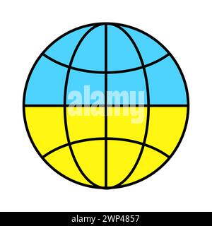 Erdfarben Flagge ukraine. Kriegsposter der Ukraine. Geographiekonzept. Vektorabbildung. Rohbild. EPS 10. Stock Vektor
