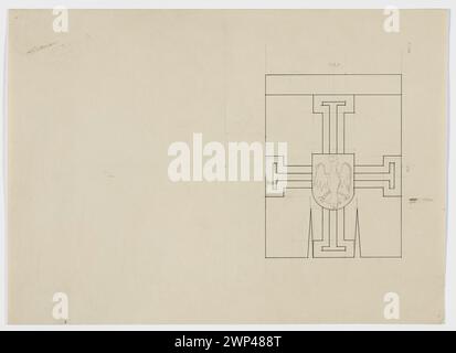 Die Krankheit des Großmeisters des Kreuzordens (Banderium Magistri Cruciferorum Maius) - eine Skizze zur Dekoration des Museums der Armee; Maßstab 1:10; Yodziewicz, Kazimierz (CA. 1900-1937); 1929-1930 (1929-00-1930-00); Schlacht von Grunwald (1410), Ritter (Orden), Nationalmuseum in Warschau (1862-), polnisches Armeemuseum (Warschau- 1920-) Ulrich von Jungingen (Großmeister 1360-1410), Warschau (Woiwodschaft Masowien), große Meister des Deutschen Ordens, der Orden des Krankenhauses der Heiligen Jungfrau Maria vom Deutschen Haus in Jerusalem, Banner, Wanddekorationen, Museen (Architekt), BA Stockfoto