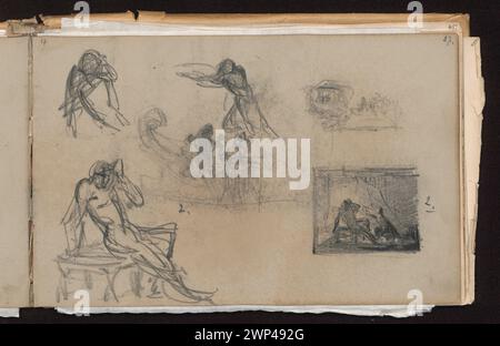 Skizzen von Ulysses und Eurydyka, einschließlich eines Fragments von Agripins Komposition im Exil, mit Verso-Skizzen, erstellt von Anna Bili Ska-Bohdanowiczowa, 1884, in Wanda Renault’s Sammlung, die zur Studie gekauft wurde. Stockfoto