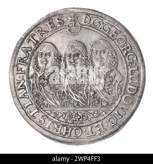 thaler; Jerzy III (ksi Brzesko-Legnicka-Wośowski; 1611-1664), Ludwik IV (KSI Brzesko-Rednicko-Wośców; 1616-1663), Christian (ksi Brzesko-Legnicko-Wośowski; 1618-1672), Pfahler, Christian (fl. 1651-1665); 1652 (1652 1616-00-00-1652 1663-00); Christian (Fürst von Brest-Legnicka-Wołowski-1618-1672), Christian (Fürst von Brest-Legnicki-Wołowski-1618-1672)-Ikonographie, Jerzy III (Fürst von Brest-Legnicka--1611-1664), Jerzy III (Fürst und Legnica-Fürst 1663 - 1611-1664) - Ikonographie, Ludwik IV (Fürst Legnicki - 1616) Stockfoto