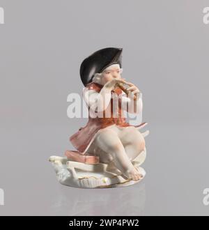 Putto auf der Flöte; Manufacture de Porcelaine de Berlin (1751-1757), Reichard, Ernst Heinrich (-1764); 1755-1757 (1755-00-00-1755-00-00); Stockfoto