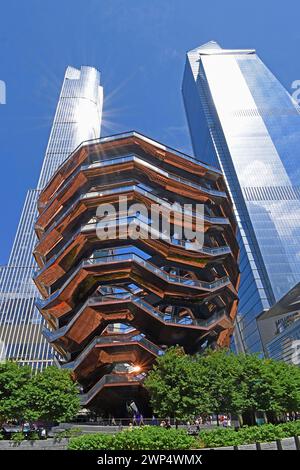 Das Schiff, die Hochhäuser 35 und 50 Hudson Yards, Chelsea Viertel, West Manhattan, New York City, New York, USA Stockfoto