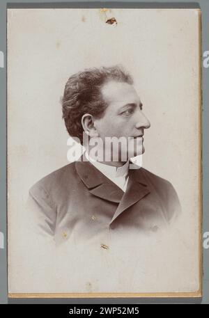 Porträt von Jan Tatarkiewicz (1843-1891), Schauspieler, Realität (Büste aus dem Profil); Mieczkowski, Jan (1830-1889); um 1885 (1880-00-00-1890-00); Rajchman, Aleksander (1855-1915)-Sammlung, Tatarkiewicz, Jan (1843-1891), Tatarkiewicz, Jan (1843-1891)-Ikonographie, Schauspieler, Porträts, Herrenporträts Stockfoto