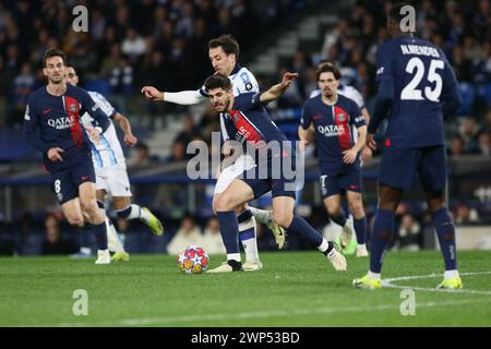 San Sebastian, Spanien. März 2024. © Sebastien LAPEYRERE/MAXPPP; SAINT SEBASTIEN (ESPAGNE) LE 05/03/2024; 8 EME DE FINALE RETOUR DE L UEFA CHAMPIONS LEAGUE REAL SOCIEDAD RECOIT LE PARIS SAINT GERMAIN AU REALE ARENA DE SAN SEBASTIAN LUCAS BERALDO - 05/2024 San Sebastian, Spanien UEFA Champions League Real Sociedad VS Paris SG Credit: MAXPPP/Alamy Live News Stockfoto