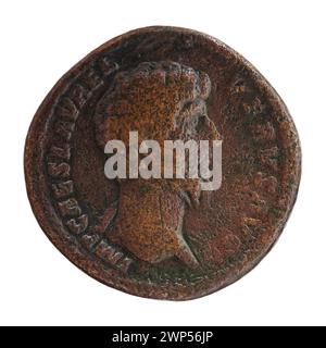 Sesterce; Lucius Werus (130-169; römischer Kaiser 161-169); 161 (151-00-00-151-00-00); Stockfoto