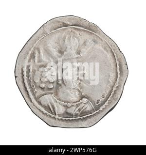 Diese Drachmen-Münze aus Schapur II. (309-379 n. Chr.) repräsentiert sassanische Geldsysteme und alte persische Münztechniken. Stockfoto