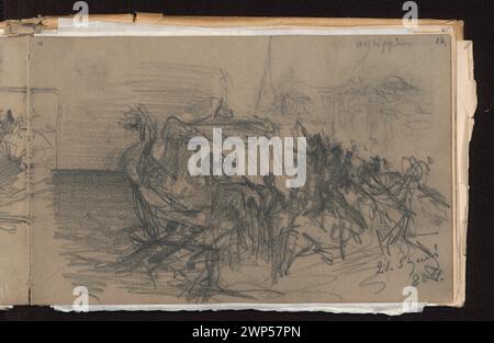Skizzen von Agripins Komposition im Exil, darunter Urnen mit Asche von M A auf Verso, die 1884 von Anna Bili Ska-Bohdanowiczowa erstellt wurden und Teil von Wanda Renaults Sammlung sind, einschließlich Schiffe und Kompositionsstudien. Stockfoto