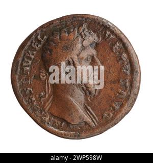 Sesterce; Lucius Werus (130-169; römischer Kaiser 161-169); 161 (151-00-00-151-00-00); Stockfoto