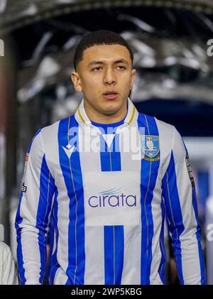 Sheffield, Großbritannien. März 2024. Sheffield Wednesday Mittelfeldspieler Ian Poveda (36) während des Sheffield Wednesday FC gegen Plymouth Argyle FC im Hillsborough Stadium, Sheffield, England, Vereinigtes Königreich am 5. März 2024 Credit: Every Second Media/Alamy Live News Stockfoto