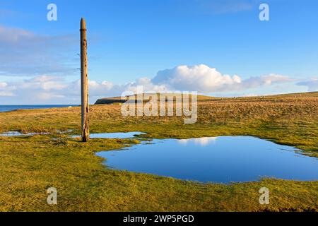 Duncansby Head aus der Ness von Duncansby, in der Nähe von John O' Groats, Caithness, Schottland, Großbritannien Stockfoto