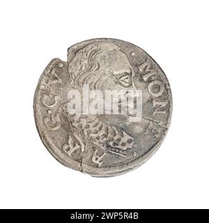 Silberne Trojakmünze mit Wilhelm Kettler, geprägt 1598 von Herzog Fryderyk Kettler für den Umlauf in Kurland und Semigallien. Stockfoto