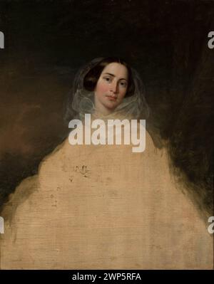 Skizzenporträt einer Dame von Józef Simmler, um 1855 entstanden, erhalten in der Sammlung der Gesellschaft zur Förderung der bildenden Künste in Warschau. Stockfoto