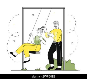 Alte Menschen sorgloser Vektor linear Stock Vektor