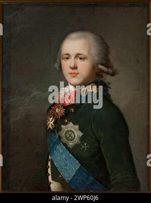 Porträt des Zaren Alexander I.; unbekannter russischer Maler; um 1810 (1800-00-1820-00-00); Alexander I. (russischer Kaiser - 1777-1825), Aleksander I. (russischer Kaiser - 1777-1825) - Ikonographie, Geschenk (Provenienz), russische Malerei, Uniformen, Orden, männliche Porträts Stockfoto