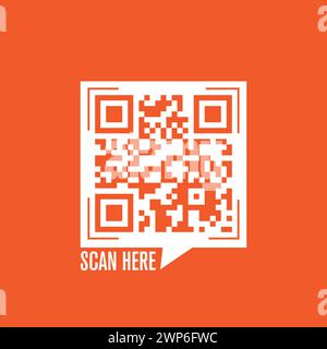 QR-Code-Vektor auf weißem Hintergrund Stock Vektor