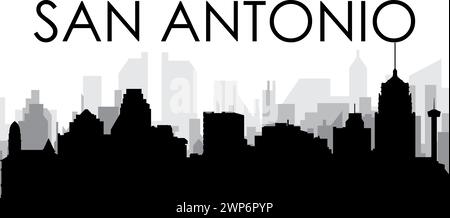 Skyline Panorama der Stadt San ANTONIO, VEREINIGTE STAATEN VON AMERIKA Stock Vektor