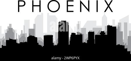 Skyline Panorama der Stadt PHOENIX, VEREINIGTE STAATEN VON AMERIKA Stock Vektor