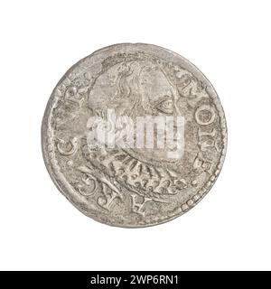 Eine Trojakmünze aus dem Jahr 1598 mit Wilhelm Kettler, ausgegeben von Fryderyk Kettler in Kurland und Semigallien, als Währung. Stockfoto