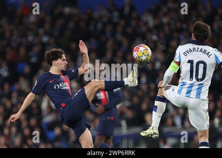 Saint Sebastien, Frankreich. März 2024. © PHOTOPQR/LE PARISIEN/LE PARISIEN/ARNAUD JOURNOIS ; SAINT SEBASTIEN ; 05/03/2024 ; FOOTBALL, 05/03/2024/LIGUE DES CHAMPIONS UEFA, 8E DE FINALE RETOUR, SAINT SABASTIEN ( ESPAGNE ), STADE ANOETA REALE ARENA/REAL SOCIEDAD - PARIS SG/PHOTO LE PARISIEN/VITINHA ARNAUD JOURNOIS CREDIT: MAXPPP/ALAMY LIVE NEWS Stockfoto