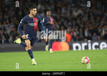 Saint Sebastien, Frankreich. März 2024. © PHOTOPQR/LE PARISIEN/LE PARISIEN/ARNAUD JOURNOIS ; SAINT SEBASTIEN ; 05/03/2024 ; FOOTBALL, 05/03/2024/LIGUE DES CHAMPIONS UEFA, 8E DE FINALE RETOUR, SAINT SABASTIEN ( ESPAGNE ), STADE ANOETA REALE ARENA/REAL SOCIEDAD - PARIS SG/PHOTO LE PARISIEN/ACHRAF HAKIMI ARNAUD JOURNOIS CREDIT: MAXPPP/ALAMY LIVE NEWS Stockfoto