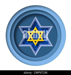 Judentum Religion David Star Symbol Papercut Vektor Illustration Stock Vektor