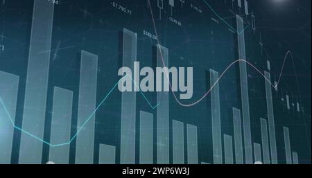 Bild der Verarbeitung von Finanzdaten und Statistiken Stockfoto