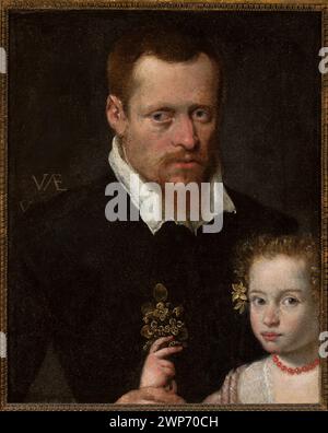 Italienisches Porträt von Sofonisba Anguissola aus dem 16. Jahrhundert, das den Ehemann der Tochter des Künstlers zeigt. Zeigt eine männliche Figur im Doppelporträt-Stil. Teil einer Kaufprovenienzsammlung. Stockfoto