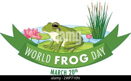 Vektorgrafik eines Frosches zum Weltfroschtag Stock Vektor