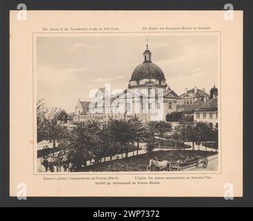 Darstellung der Sakramentskirche und der St. Kazimierz in der Warschauer Neustadt, einschließlich Rynek Nowe Miasto, städtischer Architektur und Grünflächen, datiert von 1912 bis 1915, Provenienz dokumentiert. Stockfoto