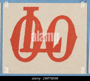 Buchdrucketui aus dem frühen 20. Jahrhundert mit den Buchstaben „loo“, datiert von 1913 bis 1921. Stockfoto