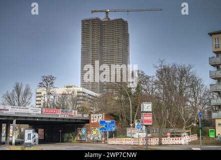 Baustelle Wohnhaus Überlin, Steglitzer Kreisel, Schloßstraße, Steglitz, Berlin, Deutschland Stockfoto