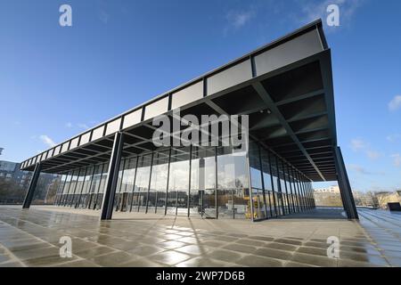 Neue Nationalgalerie, Kulturforum, Potsdamer Straße, Tiergarten, Mitte, Berlin, Deutschland *** Lokale Bildunterschrift *** , Berlin, Deutschland Stockfoto