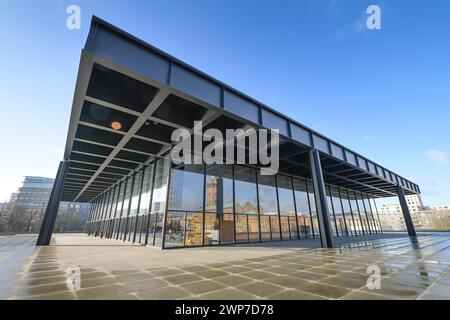 Neue Nationalgalerie, Kulturforum, Potsdamer Straße, Tiergarten, Mitte, Berlin, Deutschland *** Lokale Bildunterschrift *** , Berlin, Deutschland Stockfoto