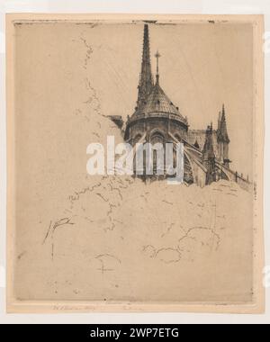 Abside der Kathedrale Notre Dame in Para U, Stan IV; Pankiewicz, Józef (1866-1940); um 1902 (1898-00-00-1907-00); Frankreich (Staat), das junge Polen (Stil), Notre-Dame (Paris), Paris (Frankreich), Wydżga, Bohdan (1858-1933), Wydżga, Bohdan (1858-1933)-Widmung für, Wydżga, Bohdan (1858-1933) - Sammlung, Widmungen, Französisch (Kultur), polnische Grafik, Kirchen (Archite), Staatsdrucke, Polen (Kultur), Kauf (Provenienz) Stockfoto