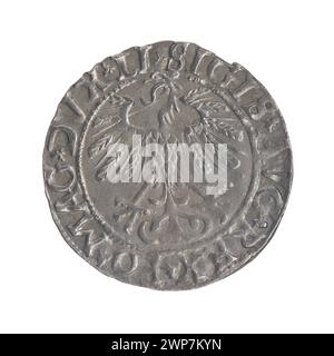 Litauischer Penny; Zygmunt II. August (polnischer König; 1544-1572); 1558 (1545-00-00-1545-00); Stockfoto