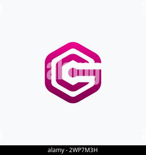 CG-Hexagon-Logo. Buchstabe G Stock Vektor