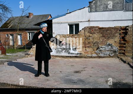 Nicht exklusiv: LWIW, UKRAINE - 5. MÄRZ 2024 - Mariia Trylovska, Tochter von Roman Schuschewitsch, dem militärischen Führer der ukrainischen Aufständischen Armee ( Stockfoto