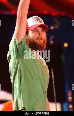 Turin Italien 04.06.2005: Jovanotti, italienischer Sänger, während der Fernsehsendung „Festivalbar 2005“ Stockfoto