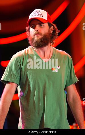 Turin Italien 04.06.2005: Jovanotti, italienischer Sänger, während der Fernsehsendung „Festivalbar 2005“ Stockfoto