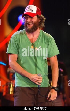 Turin Italien 04.06.2005: Jovanotti, italienischer Sänger, während der Fernsehsendung „Festivalbar 2005“ Stockfoto