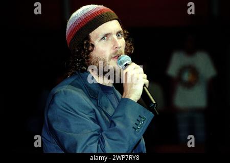 Turin Italien 21.10.1997: Jovanotti, italienischer Sänger, während der Pressekonferenz im Salone della Musica Stockfoto