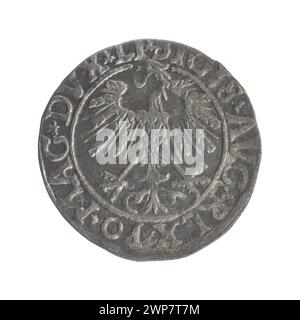 Litauischer Penny; Zygmunt II. August (polnischer König; 1544-1572); 1558 (1558-00-00-1558-00); Stockfoto