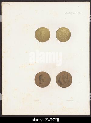 Eine Medaille mit Bildern von Zygmunt III. Vasa und Zar Alexander I., entworfen von Alexandre Désiré Collette, tätig von 1814 bis 1876, veröffentlicht von Rose Joseph Lemercier in Paris zwischen 1858 und 1862. Das Stück ist eine Gedenkmedaille aus dem 19. Jahrhundert. Stockfoto