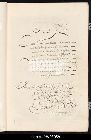 Muster des Briefschnitts; Le Parmentier (CA. 1741-CA 1780), Rossignol, Louis (1694-1738), Chéreau, Jacques-Francois (1742-1794); 1768-1775 (1768-00-00-1775-00-00); Stockfoto