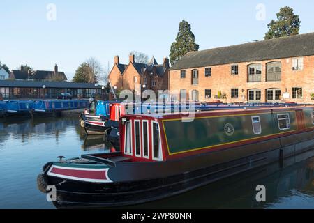 Großbritannien, Leicestershire, Foxton Locks am Grand Union Canal. Stockfoto