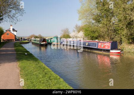 Großbritannien, Leicestershire, Foxton Locks am Grand Union Canal. Stockfoto