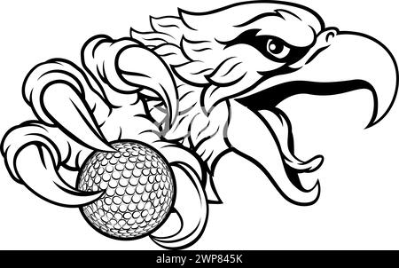 Eagle Hawk Golf Ball Cartoon Sports Team Maskottchen Stock Vektor